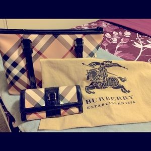 Burberry Nova Check Regent Tote w/ Wallet